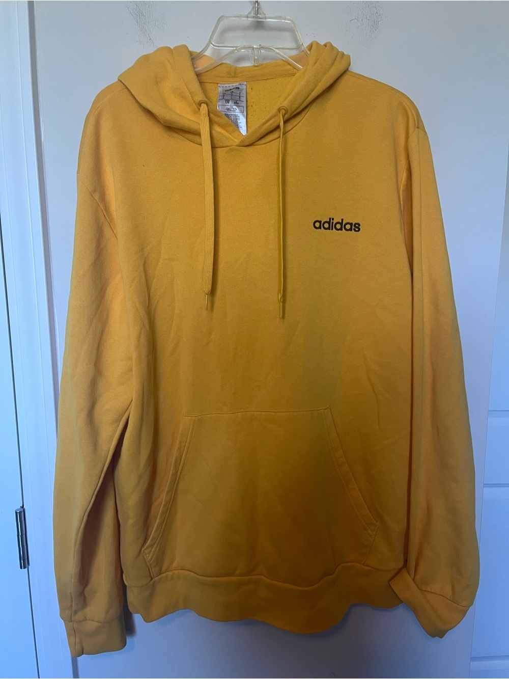 adidas Men's Mustard Yellow Pullover Hoodie